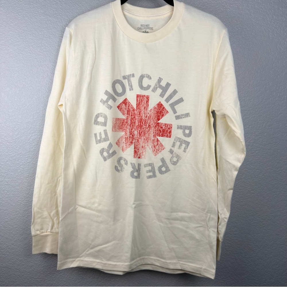 NWOT Long Sleeve Red Hot Chili Peppers Rock Band T-Shirt, Unisex Small - Picture 3 of 5